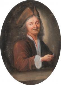 LUTTERELL Edward 1650-1725,Portrait of a man holding a glass,1710,Woolley & Wallis GB 2021-08-11