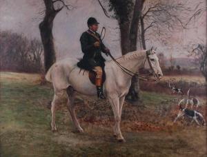 LUTYENS Charles Augustus Henry 1829-1915,Hunting scene with lone huntsman ,1880,Lacy Scott & Knight 2022-03-19