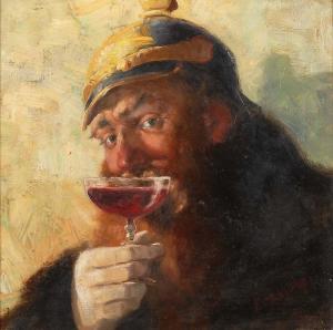 LUTZ Max 1880-1910,Soldat beim Weingenuss,Wendl DE 2017-10-26