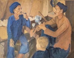 LUU VAN SIN 1905-1983,L'heure du thé,1936,Boisgirard - Antonini FR 2023-04-05