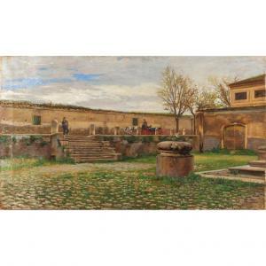 LUXORO Alfredo 1859-1918,Giardino con carrozza,1885,Boetto IT 2024-03-05