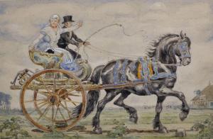 LUYT Arie Marthinus 1879-1951,Leaving on a Cart,1949,John Nicholson GB 2018-01-31