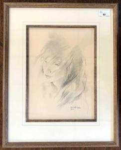 LYDIS Mariette 1890-1970,Bust portrait of a young lady,Keys GB 2024-01-15