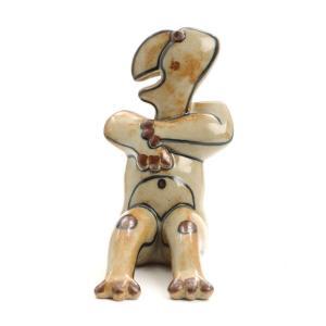 LYKKE MADSEN Osten,A stoneware figure, decorated in brown glaze with ,Bruun Rasmussen 2021-12-07