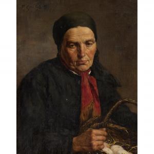 LYLE Thomas Byron 1800-1900,PORTRAIT OF A WOMAN WITH EGGS,1987,Lyon & Turnbull GB 2022-02-09