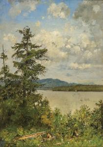 LYMAN Joseph 1843-1913,landscape at a lake's edge,Chait US 2015-10-04