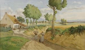 LYNEN Amedee Ernest 1852-1938,La route de campagne,1909,Campo & Campo BE 2023-07-08