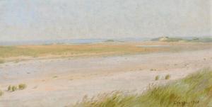 LYNGBO Christen,Coastal scenery with dunes, presumably from Henne ,1908,Bruun Rasmussen 2024-01-01