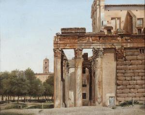 LYNGBYE Lauritz B. 1805-1869,Part of Via Sacra, Rome,1846,Bruun Rasmussen DK 2023-05-22