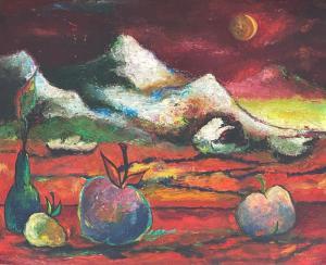 LYNN Elwyn Augustus 1917-1997,Surreal Landscape,1950,Theodore Bruce AU 2023-11-27