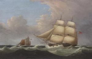 LYNN John 1828-1845,British Naval Brig chasing a Dutch Lugger,1833,Sotheby's GB 2003-12-02