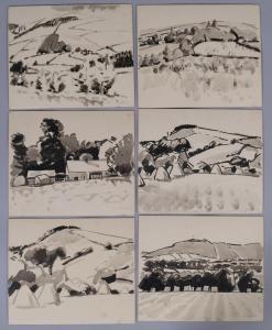 LYNN Robert 1940,6 landscape sketches,1983-1984,Burstow and Hewett GB 2024-01-25
