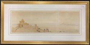LYNTON Henry Stanton 1886-1912,Egyptian landscape with Bedouins on Camel beside a,Keys GB 2024-01-19