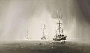 LYON Harold Lloyd 1930-2020,Fishing Boats,1969,Heffel CA 2024-02-29