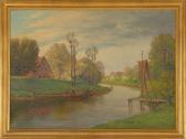LYONGRUN Arnold E. 1871-1935,German canal scenes,Eldred's US 2009-06-25