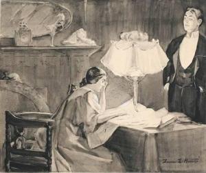 LYONS HEUSTIS Louise 1865-1951,male and female in an interior,Burchard US 2008-05-18