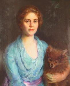 LYONS HEUSTIS Louise 1865-1951,Portrait of a Woman and Her Dog,iGavel US 2014-03-28