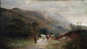 LYONS L,Hirte mit seiner Herde in bergiger Landschaft,1889,DAWO Auktionen DE 2010-07-14