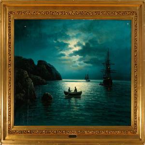 LYTRAS Eleni N 1800-1900,With sailing shipsalong a coast in the moonlight,Bruun Rasmussen 2008-06-09