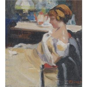 LYTRAS Pericles 1888-1940,SEATED WOMAN WITH WHITE GLOVES,Sotheby's GB 2009-11-09
