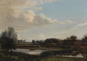 LYTZEN Niels Agaard 1826-1890,Afternoon at a forest lake,1860,Bruun Rasmussen DK 2023-10-23