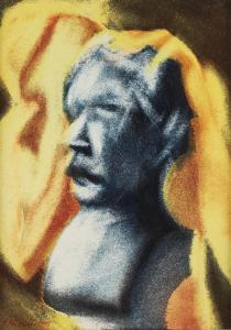 LYYTIKAINEN Olli 1949-1987,Form och innehåll (Självporträtt i eldsvåda),1978,Bukowskis SE 2021-11-02