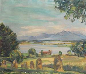 MäCKEL Elfriede 1907-1993,An der Bucht von Schafwaschen am Chiemsee,1944,Wendl DE 2017-10-26