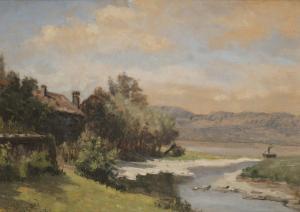 MÉGARD Joseph 1850-1918,Bord de rivière,1886,Dogny Auction CH 2022-04-05