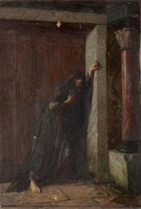 MÉLINGUE Gaston 1840-1914,Femme pleurant devant une porte,Millon & Associés FR 2015-09-18
