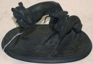 Mêne Pierre Jules 1810-1879,figure group of greyhounds,Lacy Scott & Knight GB 2017-04-01