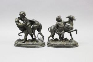 Mêne Pierre Jules 1810-1879,figures of children & greyhounds playing,Vickers & Hoad GB 2016-08-27