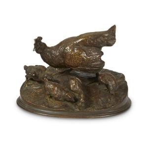 Mêne Pierre Jules 1810-1879,Poule avec des Poussins,20th century,Freeman US 2018-05-23