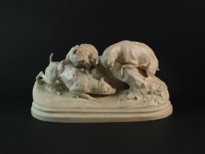 Mêne Pierre Jules 1810-1879,the three dogs raised on a shaped,Halls GB 2019-04-03