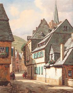 MÖHREN Jean 1876-1954,Alte Gasse in Bacharach am Rhein,Engel DE 2022-01-29