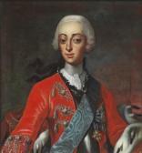 MÖLLER Andreas 1684-1758,Portrait of King Frederik V in red jacket,Bruun Rasmussen DK 2017-02-28