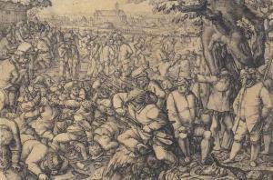 MÖLLER Anton 1563-1611,A kermesse with men brawling, the city of Danzig i,Christie's GB 2015-01-29