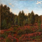 MØLLER Caroline Amalie 1843-1923,Landscape with heather and birch trees,Bruun Rasmussen 2012-05-14