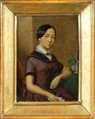 MÜCKE J. Ferenc, Franz 1819-1883,Portrait de Dame,Galerie Moderne BE 2019-06-18