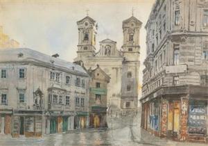 MÜHLBACHER Ferdinand 1844-1921,St. Ulrich\’s church in the 7th district,Palais Dorotheum 2018-10-02