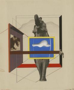 MÜLLER EIBENSTOCK Otto 1898-1969,Surreale Komposition mit Elefant,1935,Galerie Bassenge 2023-12-01