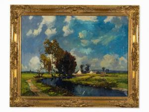 MÜLLER ERLACH Ernst 1926,Poplars at the Riverside,Auctionata DE 2016-10-01