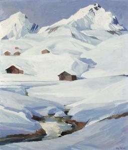 MÜLLER Giovanni 1890-1970,"Landschaft in Arosa".,Dobiaschofsky CH 2006-11-01