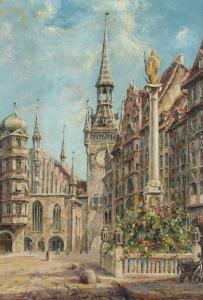 MÜLLER GRAF Egon 1878-1900,Blick auf das alte Rathaus in München,Von Zengen DE 2016-12-02