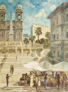 MÜLLER GRAF Egon 1878-1900,The Spanish Steps in Rome,20th century,Dreweatt-Neate GB 2011-09-27