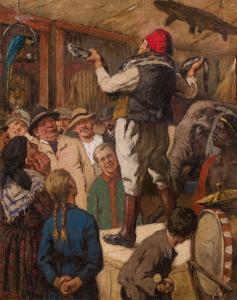 MÜLLER MÜNSTER Franz 1867-1936,Fair with snake charmer,im Kinsky Auktionshaus AT 2020-12-15