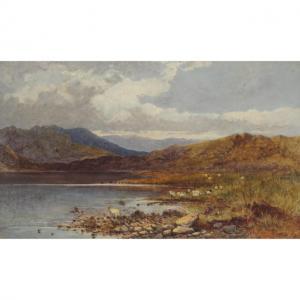 MÜLLER Rosa 1861-1901,SHEEP GRAZING IN A HIGHLAND LAKE,1881,Waddington's CA 2021-09-16