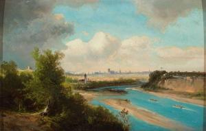 MÜLLER Rudolph Gustaph,Blick über die Isar auf die Landeshauptstadt bei a,1880,Zeller 2016-09-24