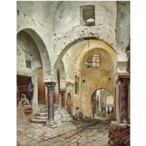 MÜLLER Rudolph Gustaph 1858-1888,THE SOUK DES ETOFFES, TUNIS,Sotheby's GB 2008-05-30