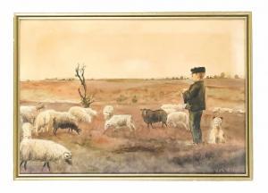 MÜLLER SCHEESSEL Ernst 1863-1936,Junger Schäfer mit seiner Herde,Historia Auctionata DE 2019-10-18