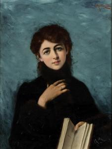 MüLLER URY Adolf Felix 1862-1947,Portrait of a Young Woman,1889,Hindman US 2023-05-19